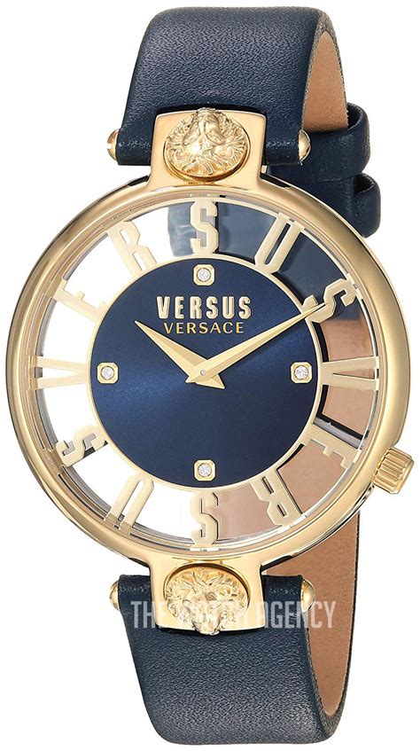 versus versace kirstenhof blue leather gold case watch|Versus Kirstenhof VSP490218 Watch .